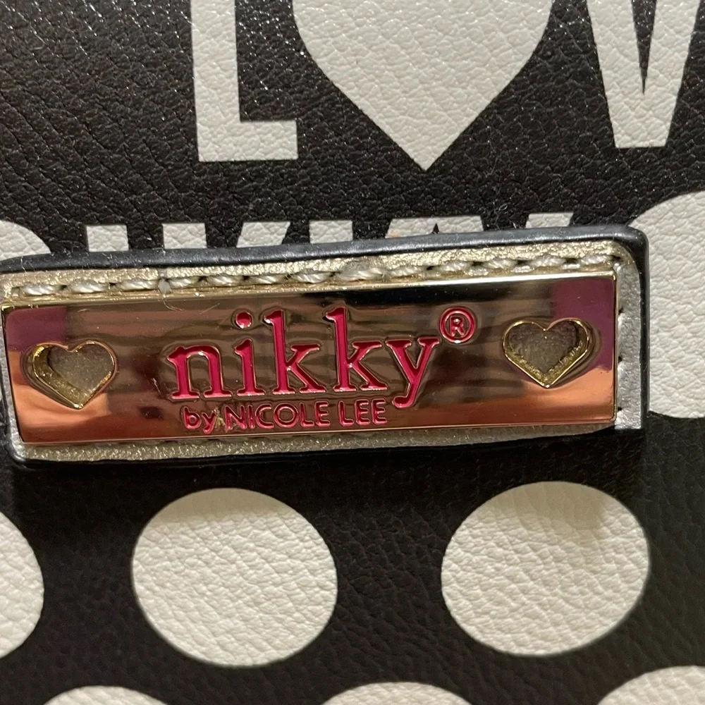 Nikky by Nicole Lee  Love Polka Dot Bowler/Crossbody Bag, NWT